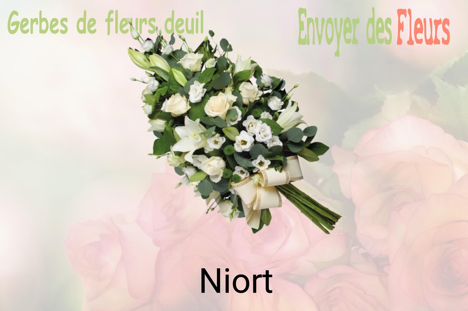 Gerbe de fleurs de deuil livrée à Niort